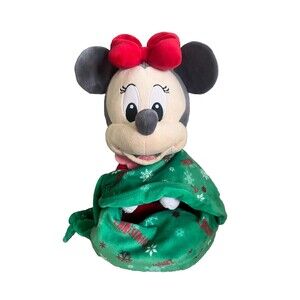 Disney Store My First Christmas Baby Minnie Mouse Plush Blanket Swaddle 12"